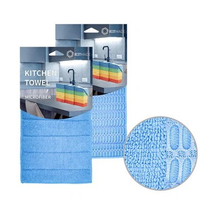 Kain hidangan microfiber dengan scrubber
